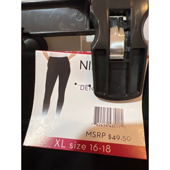 Nine West Women’s Black Denim Leggings Size XL 16-18 Cotton Blend Stretch Pants - Picture 6 of 6